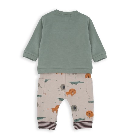 Compleu bebe baiat 2 piese, animal print, kaki, Babybol [1]