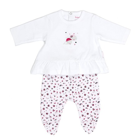 Fete/Baieti 0-24 luni - Compleu bebe fetita, bluza si pantalonas cu botosei, Babybol
