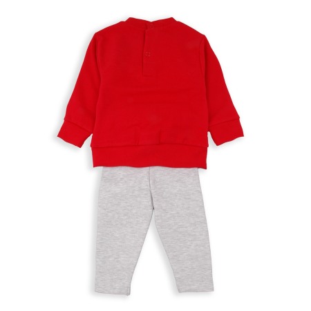 Compleu fete bumbac vatuit, bluza rosie cu colant gri, Babybol [1]