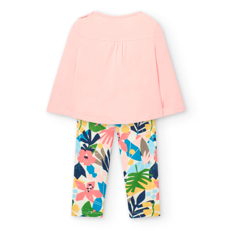 Compleu fetite 1-8 ani primavara, bumbac better, imprimeu floral, brand Boboli [1]