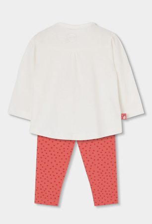 Compleu fetite bumbac , tricou maneca lunga gargarita si colant buline, brand Boboli [1]