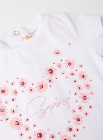 Compleu vara fetite, tricou maneca scurta cu fusta si bandana roz, Babybol [4]