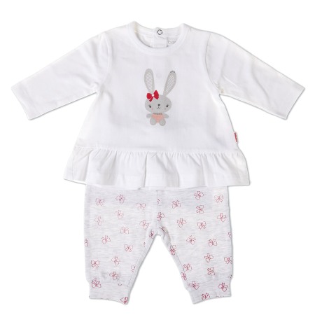 Fete - Costumas 2 piese bebe fetita, imprimeu iepuras, Babybol