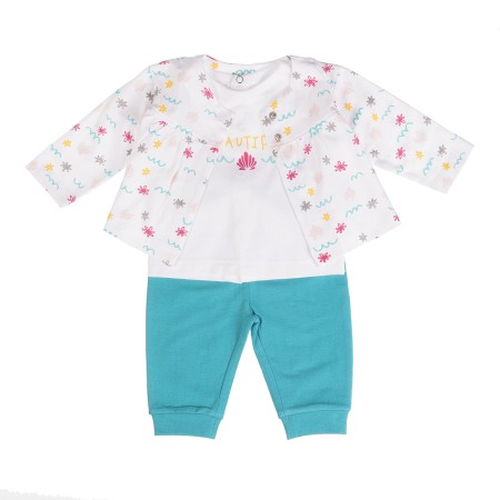 Fete/Baieti 0-24 luni - Costumas 3 piese bebe fetita, turcoaz,Babybol