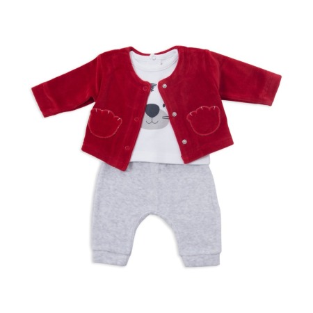 Fete/Baieti 0-24 luni - Costumas 3 piese pentru baiat bebe ,rosu , Babybol