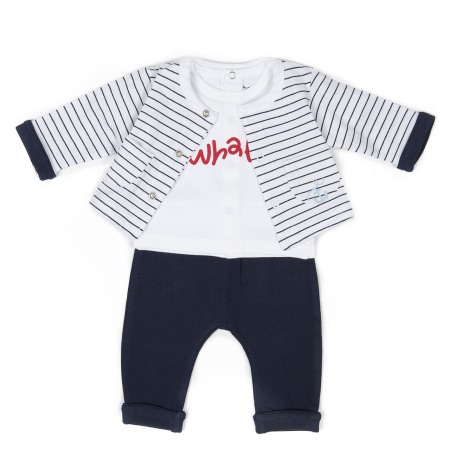 Set 2/3 piese maneca lunga - Costumas bebe din trei piese pentru baiat , Babybol