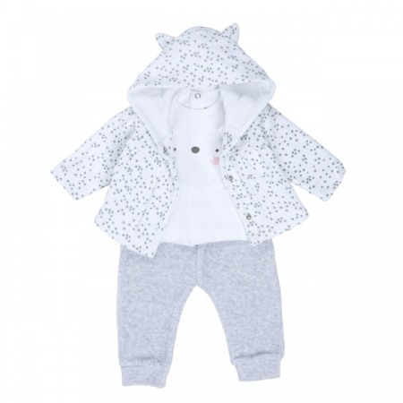 Fete/Baieti 0-24 luni - Costumas bebe fetita 3 piese 0-12 luni, imprimeu stelute, Babybol