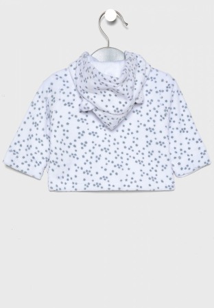 Costumas bebe fetita 3 piese 0-12 luni, imprimeu stelute, Babybol [2]