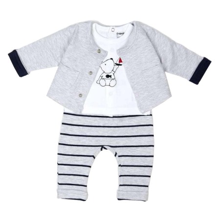 Set 2/3 piese maneca lunga - Costumas bumbac 3 piese bebe baiat, Babybol