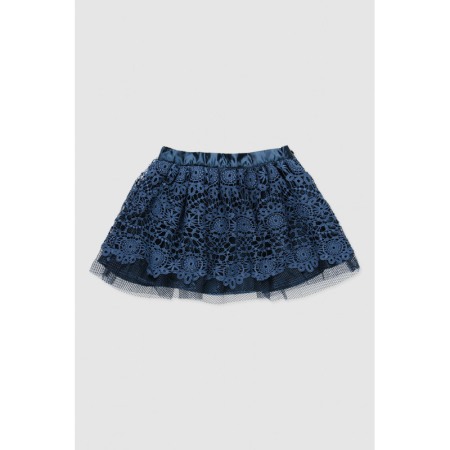 Fuste - Fusta chic din broderie bleumarin, Boboli