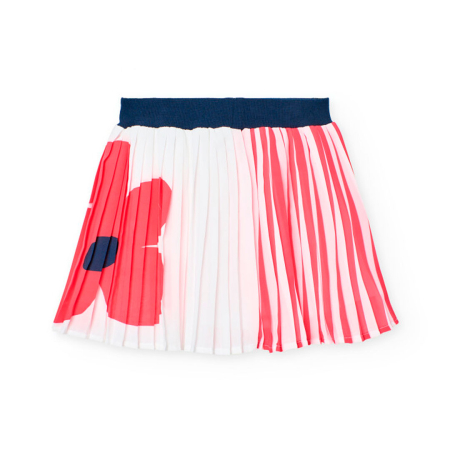 Fusta fete 8-14 ani, plisata, imprimeu floral, fucsia, brand Boboli [1]