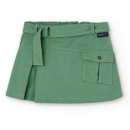Fete/Baieti 2- 16 ani - Fusta fete din bumbac, kaki, Boboli