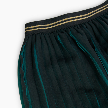 Fusta fete plisata, banda elastica in talie, verde, brand Boboli [3]