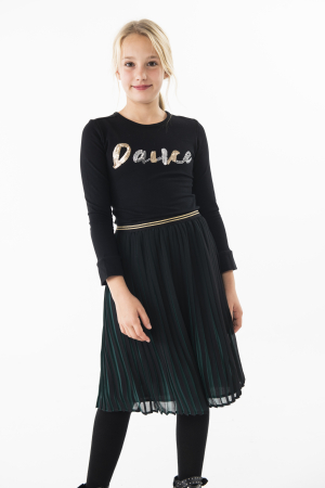 Fuste - Fusta fete plisata, banda elastica in talie, verde, brand Boboli