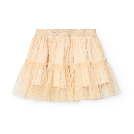 Fusta fetite 1-8 ani tulle auriu, volanase, brand Boboli [1]