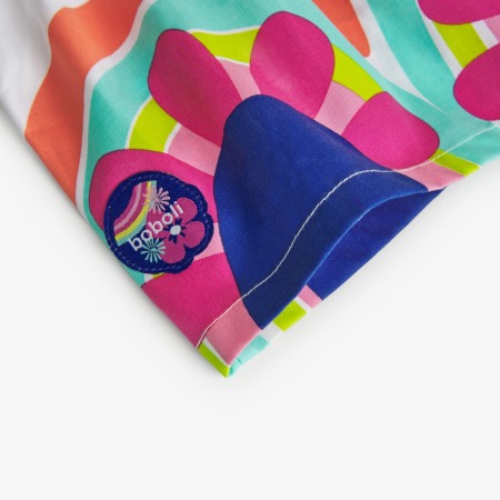 Fusta fetite din bumbac saten, imprimeu floral, Boboli [3]