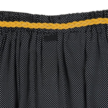 Fusta neagra cu buline, curea impletita galbena, Boboli [3]