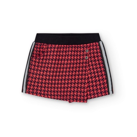 Fuste - Fusta pantalon fete 4-16 ani, tricot, model gemetric, roz/negru, Boboli