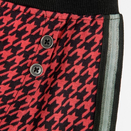 Fusta pantalon fete 4-16 ani, tricot, model gemetric, roz/negru, Boboli [3]