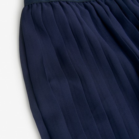 Fusta pantaloni fete, chifon, plisee, albastru marin, BOBOLI [3]