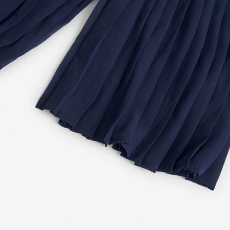Fusta pantaloni fete, chifon, plisee, albastru marin, BOBOLI [4]