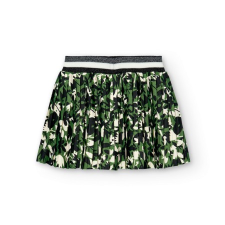 Fusta plisata fete 4-16 ani,imprimeu floral, verde, Boboli [1]