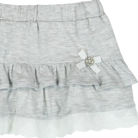 Fusta sport bebe fete,  bumbac, volanase broderie sparta,  gri , Boboli [2]