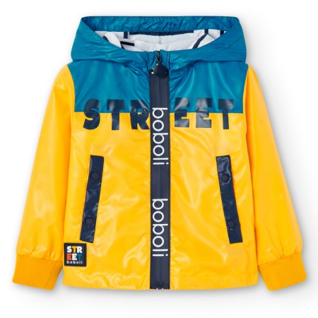 Fete/Baieti 2- 16 ani - Geaca baiat antivant cu gluga, galbena, Boboli