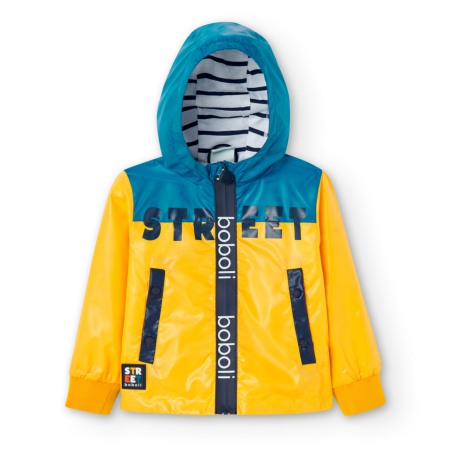 Geaca baiat antivant cu gluga, galbena, Boboli [2]