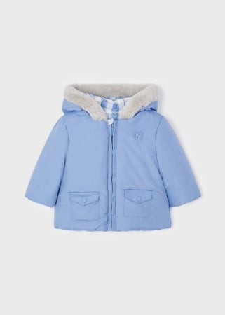 Geaca bebe baiat, reversibila, carouri, blue [3]