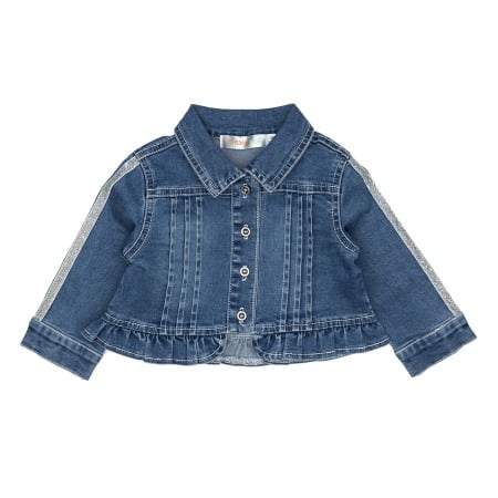 Geci primavara - Geaca blugi fetite, denim, banda gliterata maneca, Babybol
