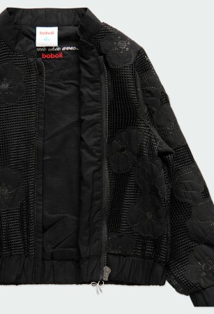 Geaca brodata fete 8-16 ani, neagra, Boboli [2]