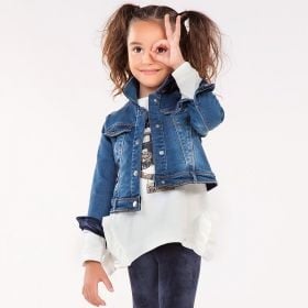 Fete/Baieti 2- 16 ani - Geaca denim cu broderie fete Mayoral Albastru