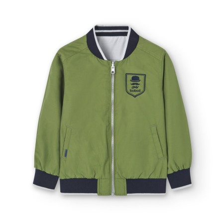 Geaca eleganta reversibila baieti, kaki, brand Boboli [4]