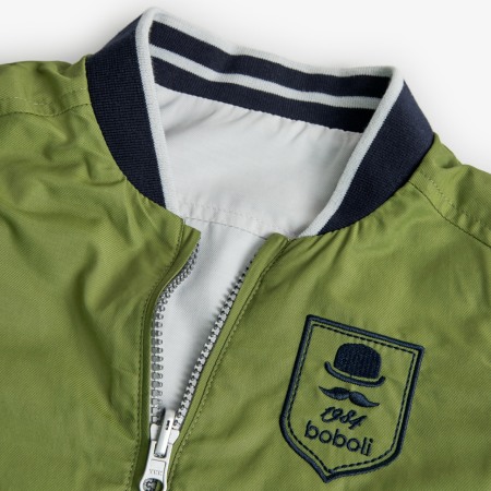 Geaca eleganta reversibila baieti, kaki, brand Boboli [5]