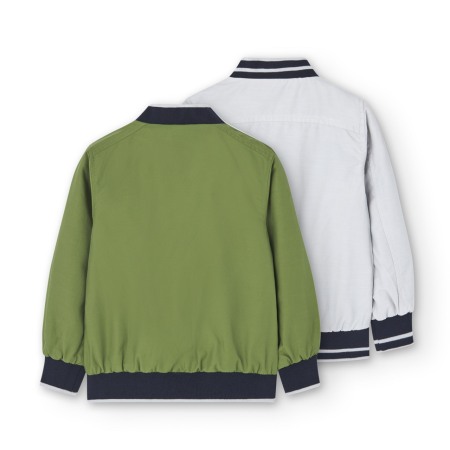 Geaca eleganta reversibila baieti, kaki, brand Boboli [2]