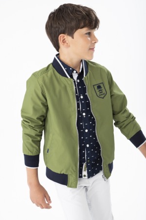 Geci primavara - Geaca eleganta reversibila baieti, kaki, brand Boboli