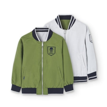 Geaca eleganta reversibila baieti, kaki, brand Boboli [1]