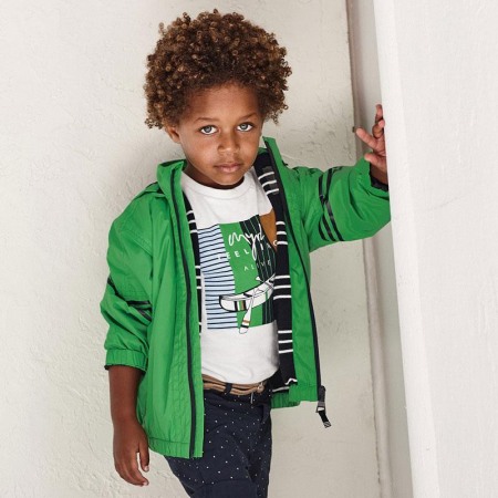 Fete/Baieti 2- 16 ani - Geaca fas cu gluga baiat ,antivant, verde Mayoral