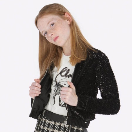 Fete/Baieti 2- 16 ani - Geaca fete paiete Mayoral, neagra