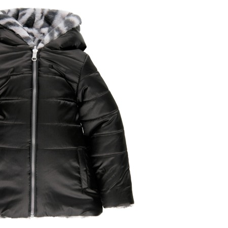 Geaca fete reversibila cu blanita, animal print, Boboli [8]