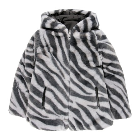 Geaca fete reversibila cu blanita, animal print, Boboli [1]