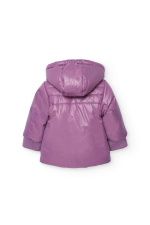 Geaca fete reversibila, gluga, waterproof, imprimeu floral, violet, brand Boboli [4]