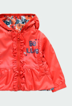 Geaca fete reversibila, imprimeu floral, corai, Boboli [3]