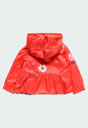 Geaca fete reversibila, imprimeu floral, corai, Boboli [1]
