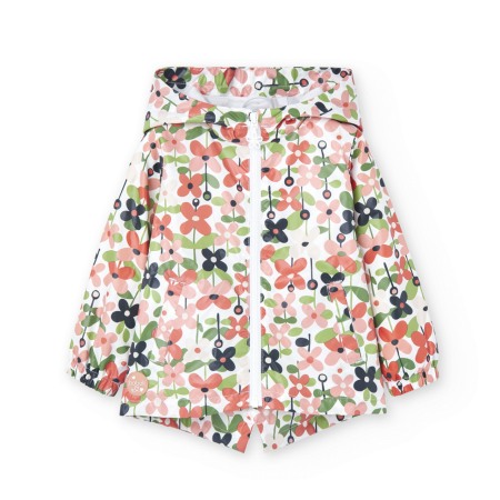 Geci/Jachete primavara - Geaca fetite cu gluga, primavara, antivant, imprimeu floral, Boboli