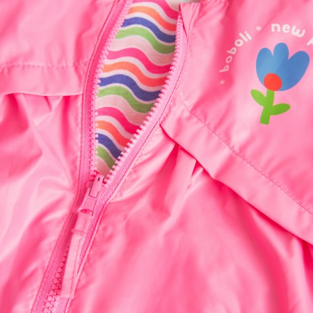 Geaca fetite cu gluga, reversibila, antivant, roz, Boboli [5]