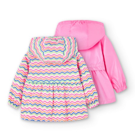 Geaca fetite cu gluga, reversibila, antivant, roz, Boboli [1]