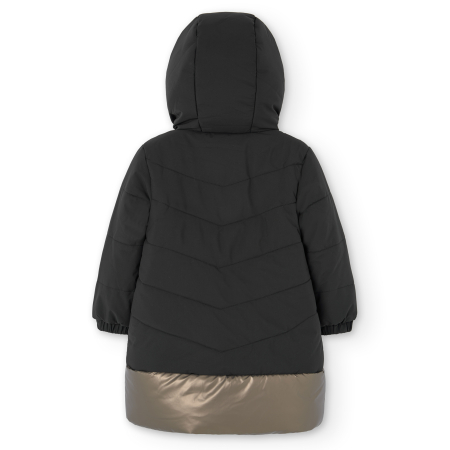 Geaca lunga fete 4-14 ani, model lung, captuseala blanita, neagra, brand Boboli [5]