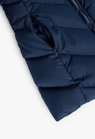 Geaca lunga fete 4-16 ani, gluga detasabila cu blanita, albastru sidefat, Boboli [2]